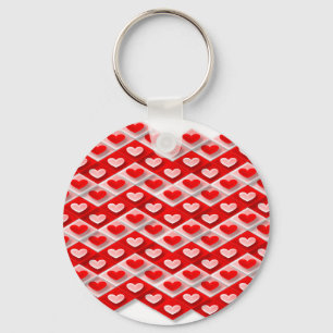 Love Heart Pattern Key Ring