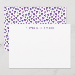 Love Heart pattern personalised name Card