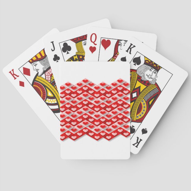 Love Heart Pattern Playing Cards (Back)