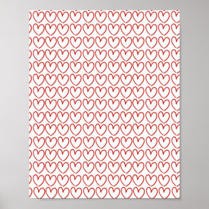 Love heart pattern poster