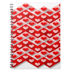 Love Heart Pattern Spiral Notebook