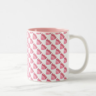 Love Heart Pattern Two-Tone Coffee Mug