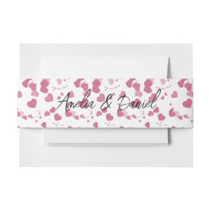 Love Heart Personalised Wedding Invitation Belly Band