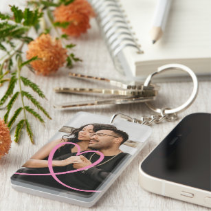 Love heart personalized photo custom made key ring