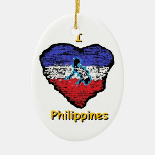 love heart philippines ceramic tree decoration
