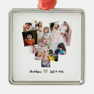 Love Heart Photo Collage Metal Tree Decoration