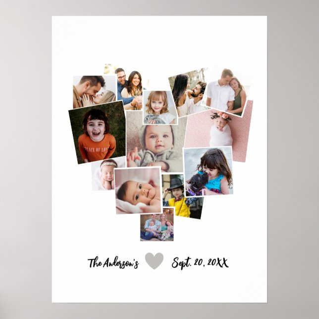 Love Heart Photo Collage Poster (Front)