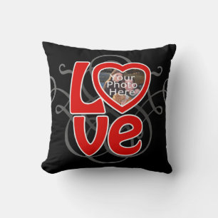 Love Heart Photo Frame Custom Pillow