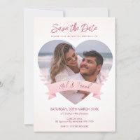 Love Heart Photo Save the Date Invitation