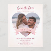 Love Heart Photo Save the Date Invitation