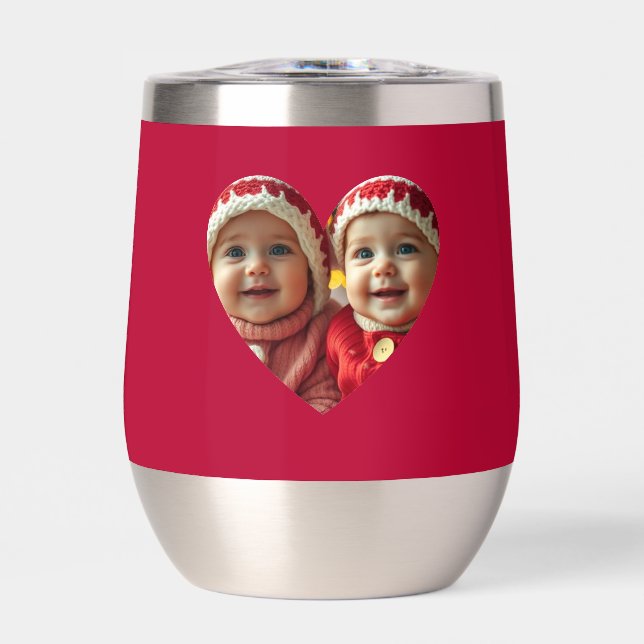 Love Heart Photo Water Bottle (Front)