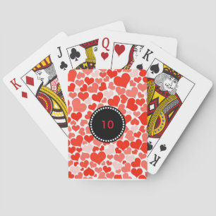Love Heart Pink And Red Custom Year Playing Cards