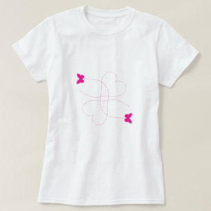 Love Heart - Pink Butterflies T-Shirt