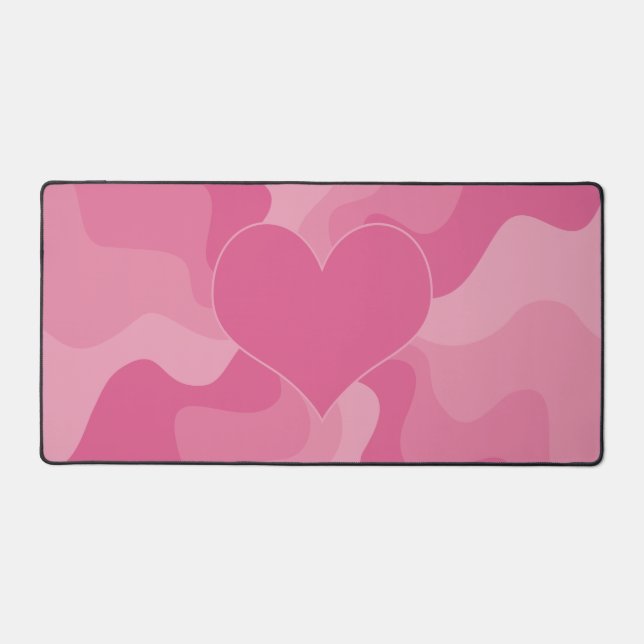 Love Heart - Pink Desk Mat (Front)