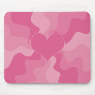 Love Heart - Pink Mouse Pad