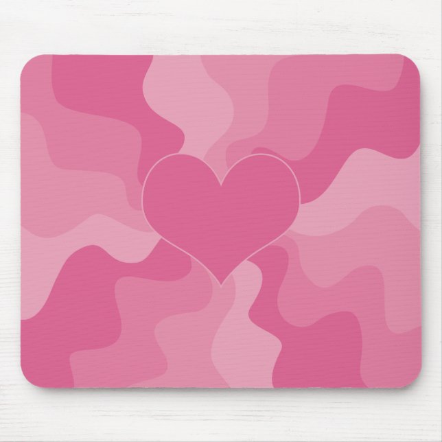 Love Heart - Pink Mouse Pad (Front)