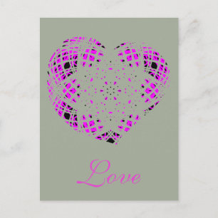 Love Heart Pink Text Postcard