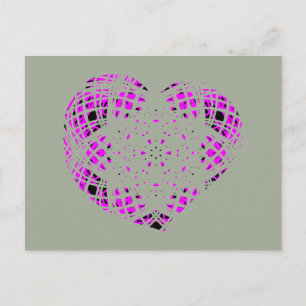 Love Heart Pink Text Postcard