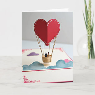 Love Heart Pop Up Balloon Card