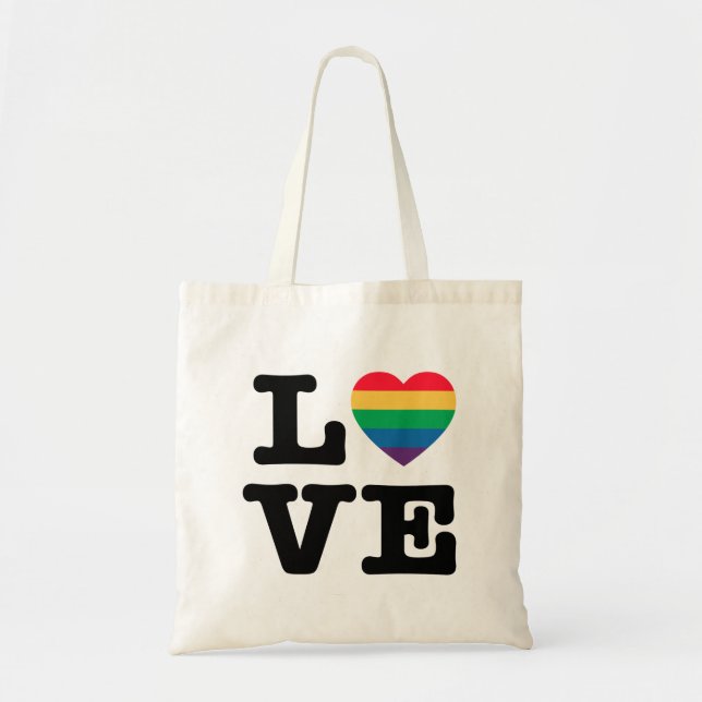 Love Heart Pride Tote Bag (Front)