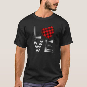 Love Heart Print Happy Valentines Day Red Buffalo T-Shirt