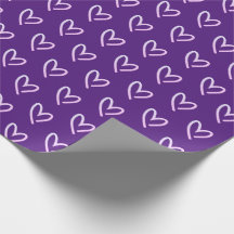 Love Heart Purple Wrapping Paper