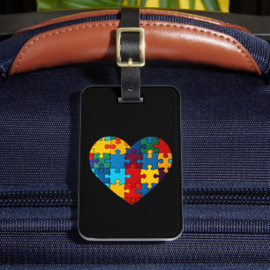 Love Heart Puzzle Acceptance Autism Awareness Luggage Tag