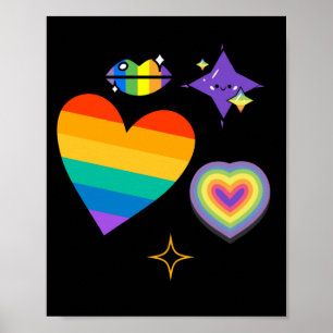 Love heart- rainbow. LGBTQ-Pride Poster