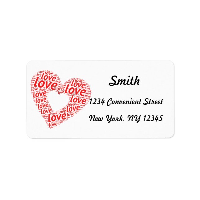 Love Heart Return Address Label (Front)