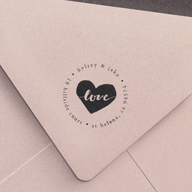 Love Heart Return Address Self-inking Stamp (Creator Uploaded)