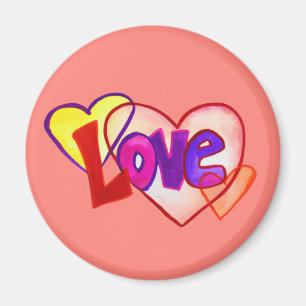 Love Heart Rings Art Painting Magnet