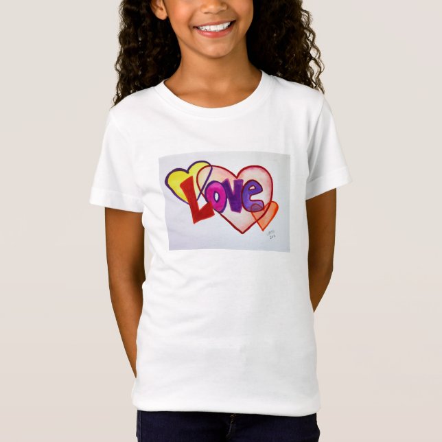 Love Heart Rings Inspirational Word Art Shirt (Front)