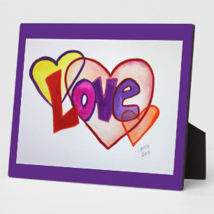 Love Heart Rings Painting Poem Plaque