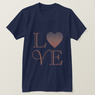 Love heart rose gold blush pink chic valentine T-Shirt