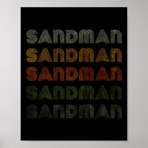 Love Heart Sandman Tee Grunge Vintage Style Black  Poster