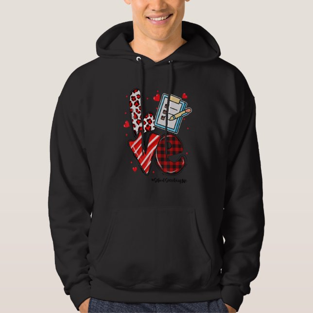 LOVE Heart School Secretary Life Valentines Day Gi Hoodie (Front)