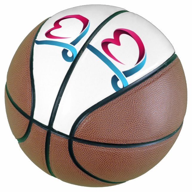 Love Heart Script Basketball - Custom Romantic (Angled)
