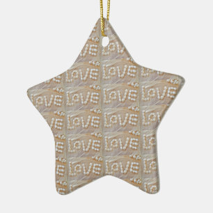 Love Heart Sea Shell Beach Hearts Seashells Summer Ceramic Tree Decoration