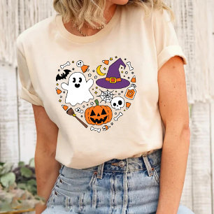 Love Heart Shape Halloween Cool Spooky scary party Tri-Blend Shirt