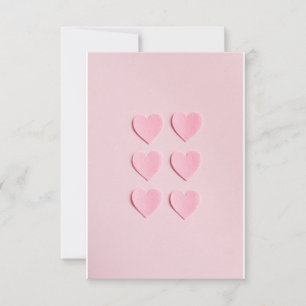 love heart shape pink card