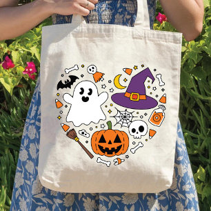 Love Heart Shape Spooky Halloween keepsakes women Tote Bag