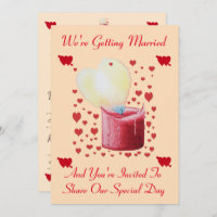 love heart shaped flame red candle wedding