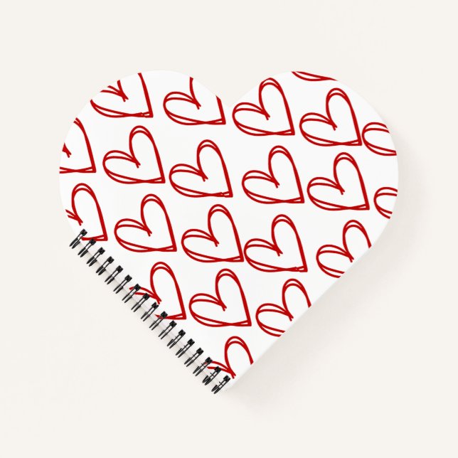 Love heart shaped spiral notebook (Front)