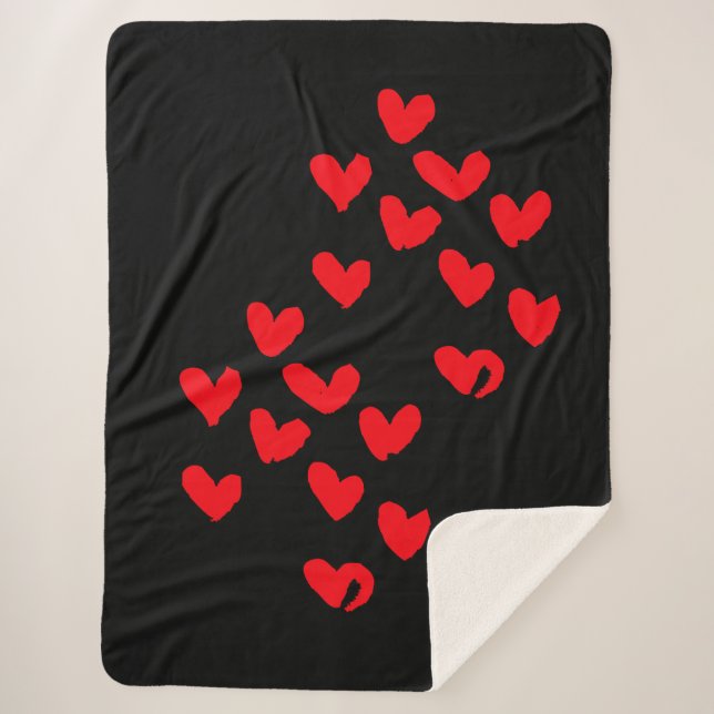 Love Heart Sherpa Blanket (Front)