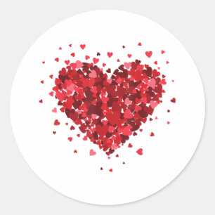 Love Heart Shirt For Womens Girls Boys Hearts Wome Classic Round Sticker