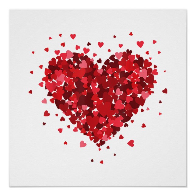 Love Heart Shirt For Womens Girls Boys Hearts Wome Poster (Front)