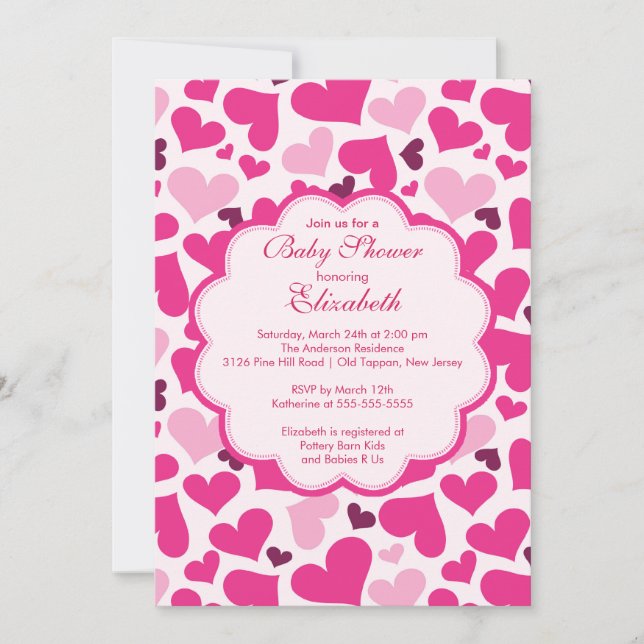 Love Heart Spring Baby Shower Invitation (Front)