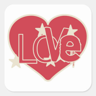 LOVE HEART SQUARE STICKER