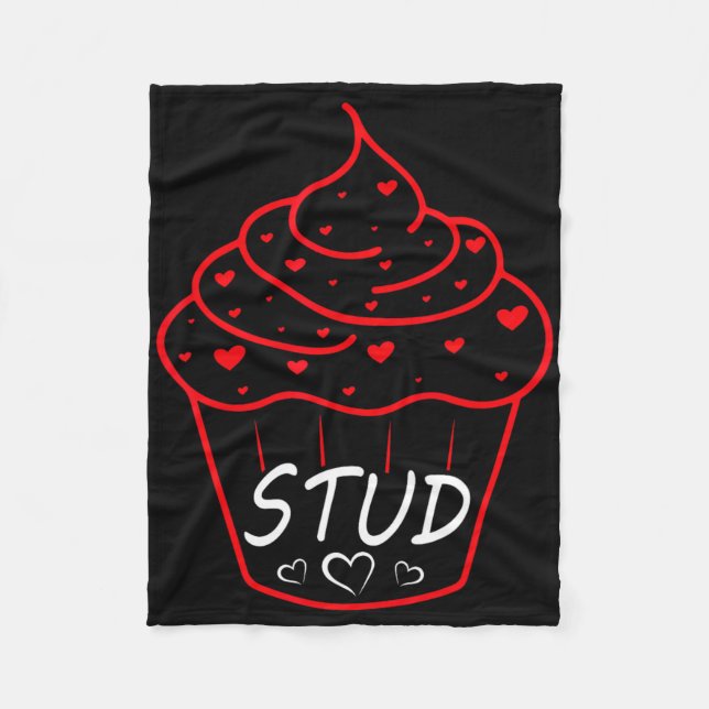 Love Heart Stud Muffin Cupcake Valentines Day  Fleece Blanket (Front)