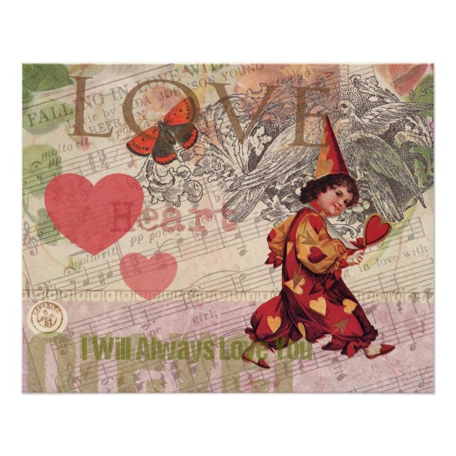 Love Heart Sweetheart Valentine Cherub Poster (Front)